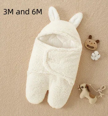 Thickened anti-shock out baby quilt in khaki with lamb velvet outer, 100% cotton inner, 45x78cm size for newborn sleeping bag use
