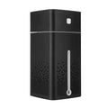 Black and white desktop humidifier with USB power, 1000ml tank, compact size for home office use.
