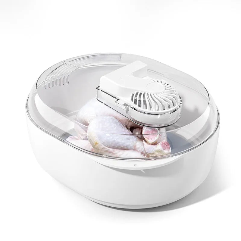Aluminium quick defrosting plate in a modern simple style, shown as a separate board and in a kit.