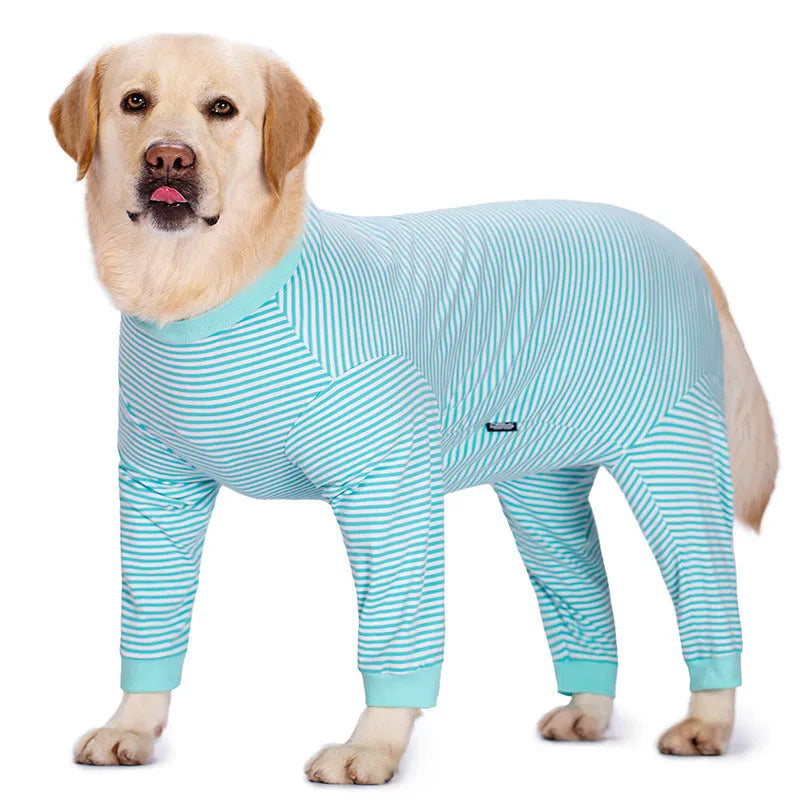 Striped polyester dog shirt for large breeds in multiple colours and yard sizes