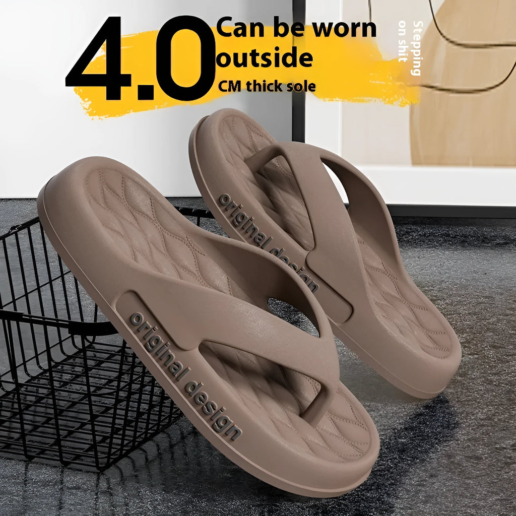 Men's EVA beach flip flops in various colours with injection-moulded soles