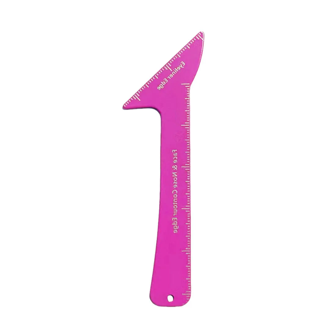 3-in-1 reusable makeup stencil tool for eyeliner on hooded eyes, eyebrows, and face contour in LaserFX or Pink.