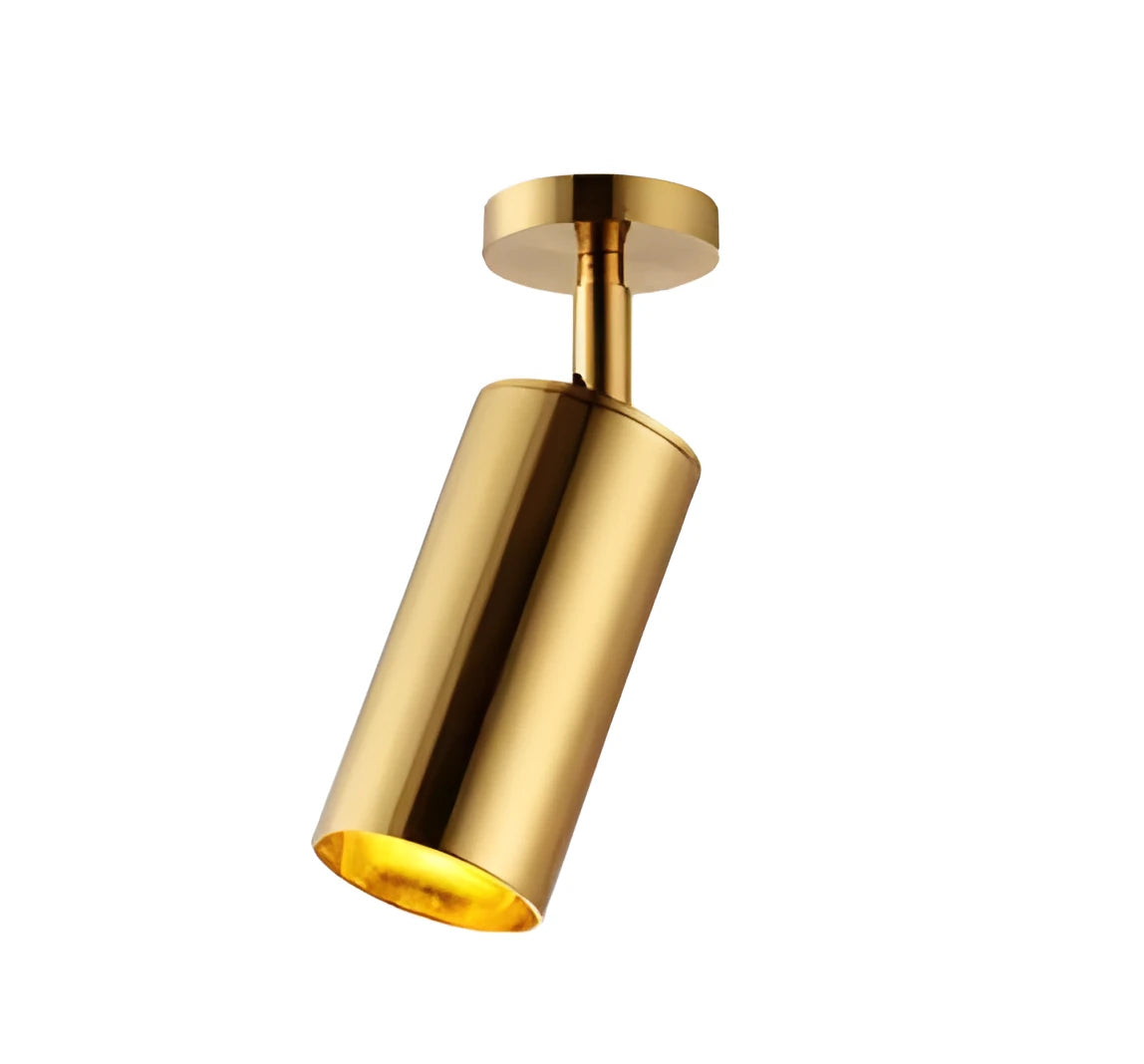 Nordic all-aluminium ceiling light with gold electroplated surface and LED light