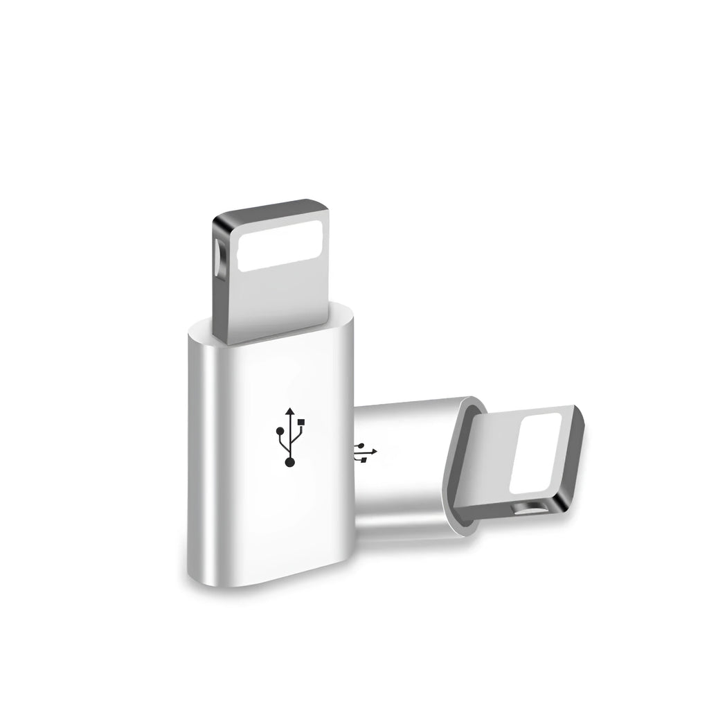 White Micro USB to 3.5mm audio adapter cable for Apple iPhone 7 Plus, 8, and X, 0.25m length