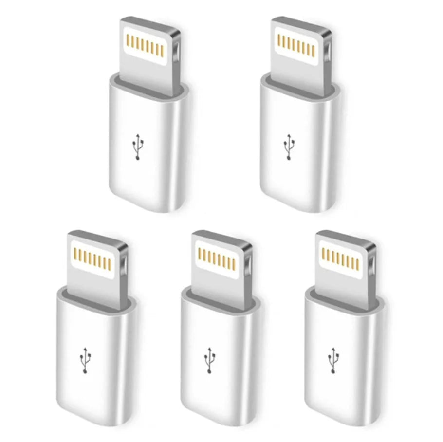 White Micro USB to 3.5mm audio adapter cable for Apple iPhone 7 Plus, 8, and X, 0.25m length
