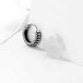 Silver geometric retro twist stripe drop earrings with round elements and sports style design