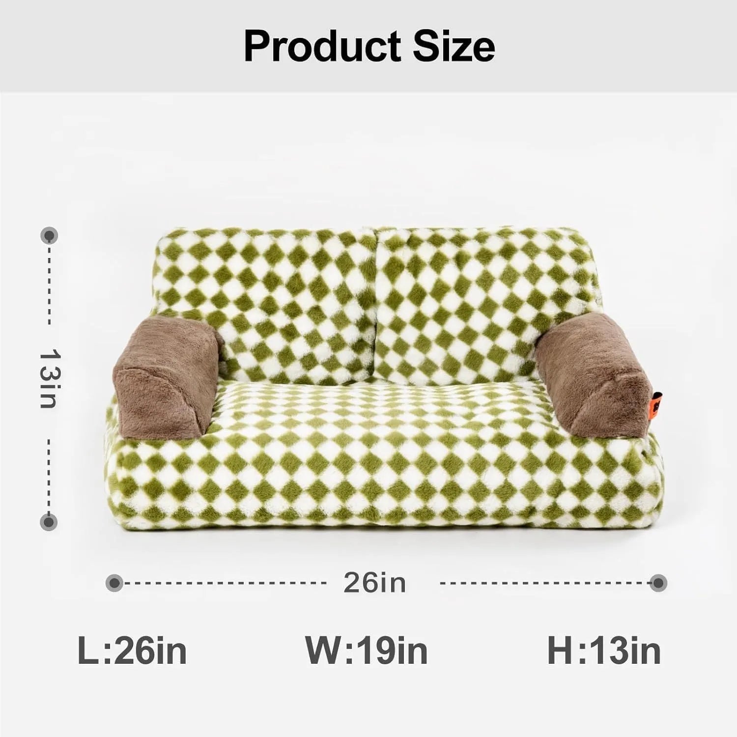 Fluffy cat couch bed in black and white with raised sides and non-slip base for cats and small dogs