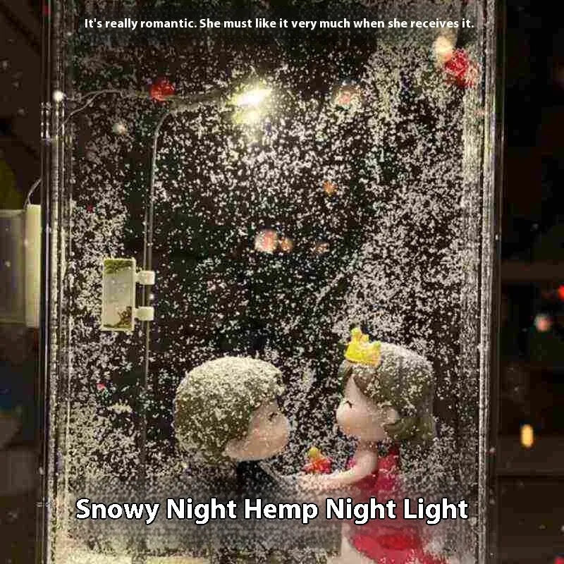 DIY snowy night light kit with snowflake design and Christmas decor elements