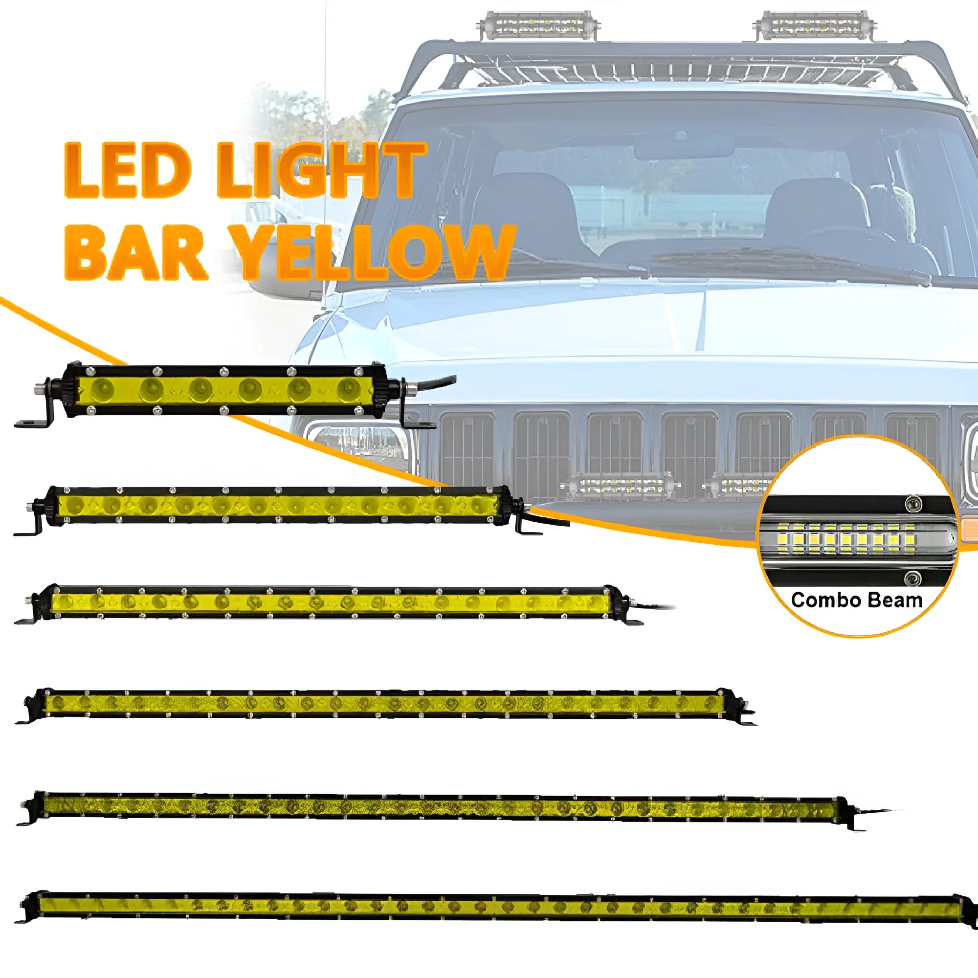 25 inch aluminium single row LED light bar with mounting brackets for vehicles