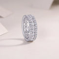 Moissanite wedding ring with S925 silver platinum plating, less than 0.1 carat, in sizes 5-9
