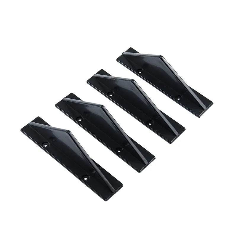 Triangular black ABS rear spoiler for cars with mounting hardware