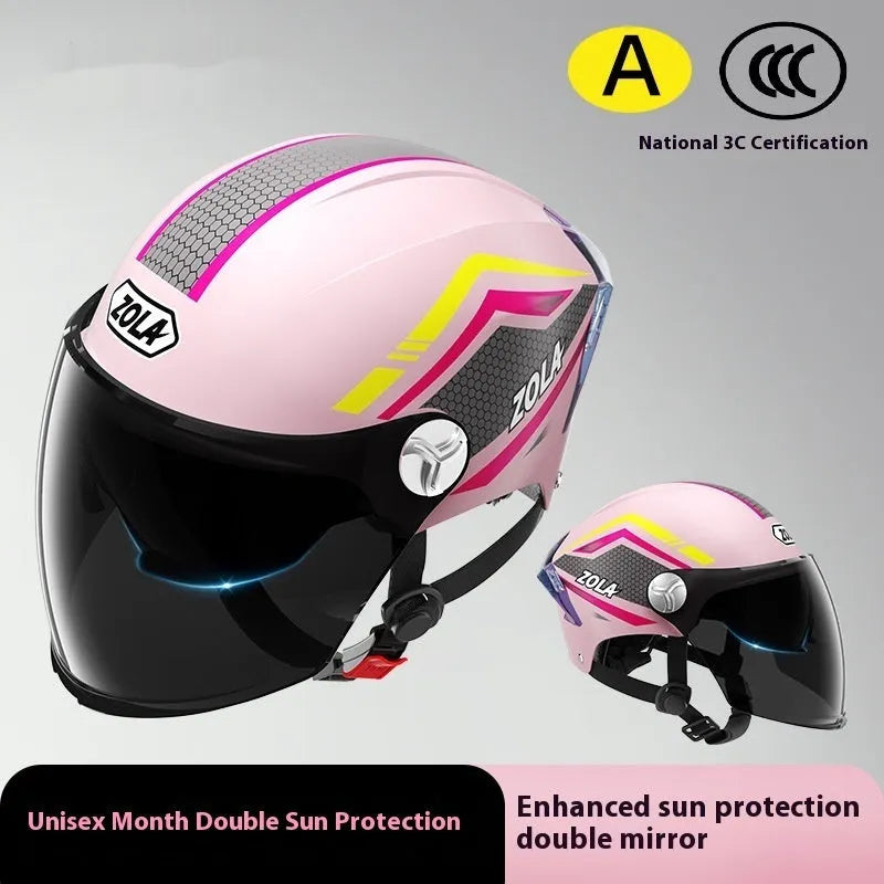 Children's 3C motorcycle half helmet in multiple colour variations with universal sizing