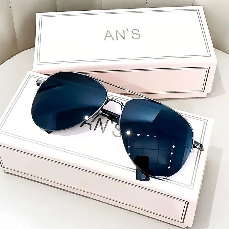 Metal frame aviator driving sunglasses with UV protection lenses in multiple colour options
