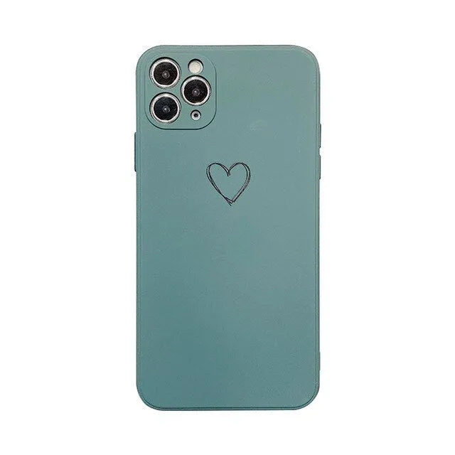 A solid-colour TPU silicone back cover case for Apple iPhone models, shown in multiple colour options.