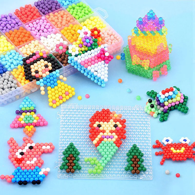 Static plastic toys in assorted colours packed in a transparent plastic storage box