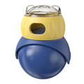 Morandi yellow tumbler owl-shaped plastic cat puzzle feeder with leak-resistant design