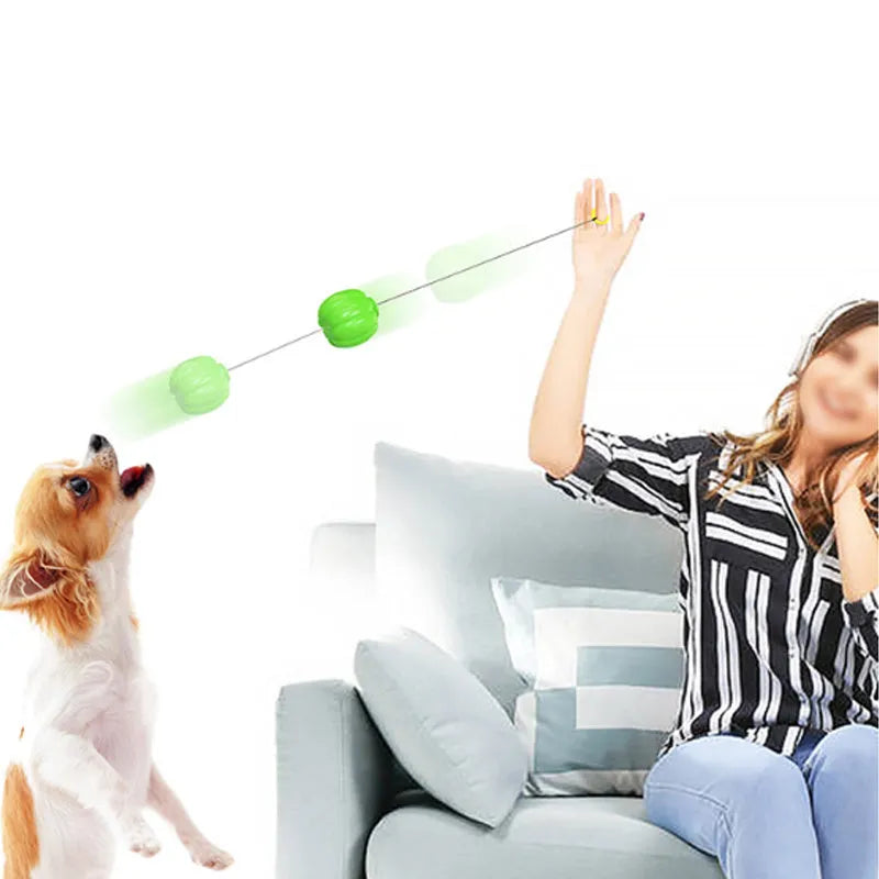 Halloween pumpkin design squeaker dog chew ball toy for puppies