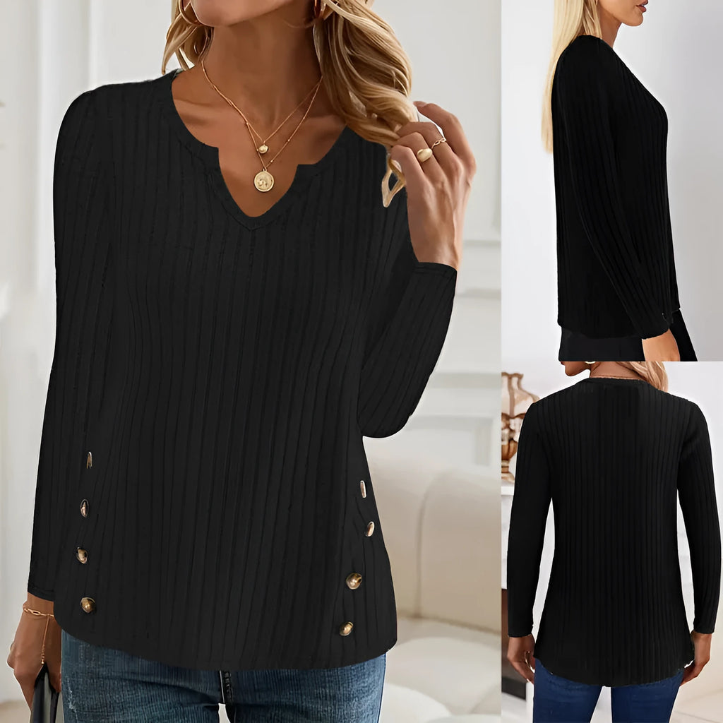 Men's solid colour knitted button sweater in Japanese Korean casual style