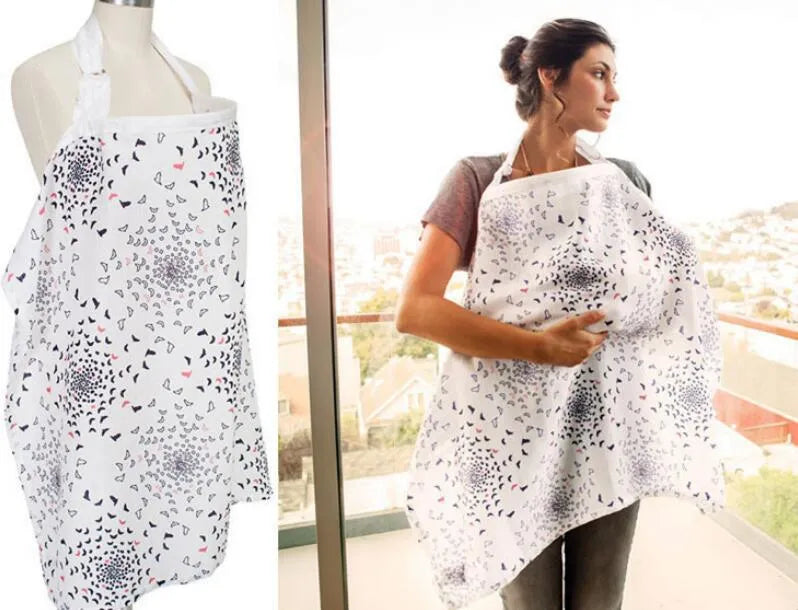 Grey breastfeeding cover with stiff frame made from breathable baby safety cotton