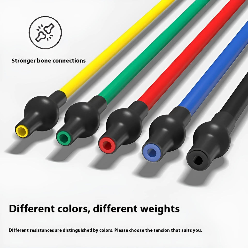 Adjustable chest expander exercise equipment with TPE tension rope in five colour-coded resistance levels