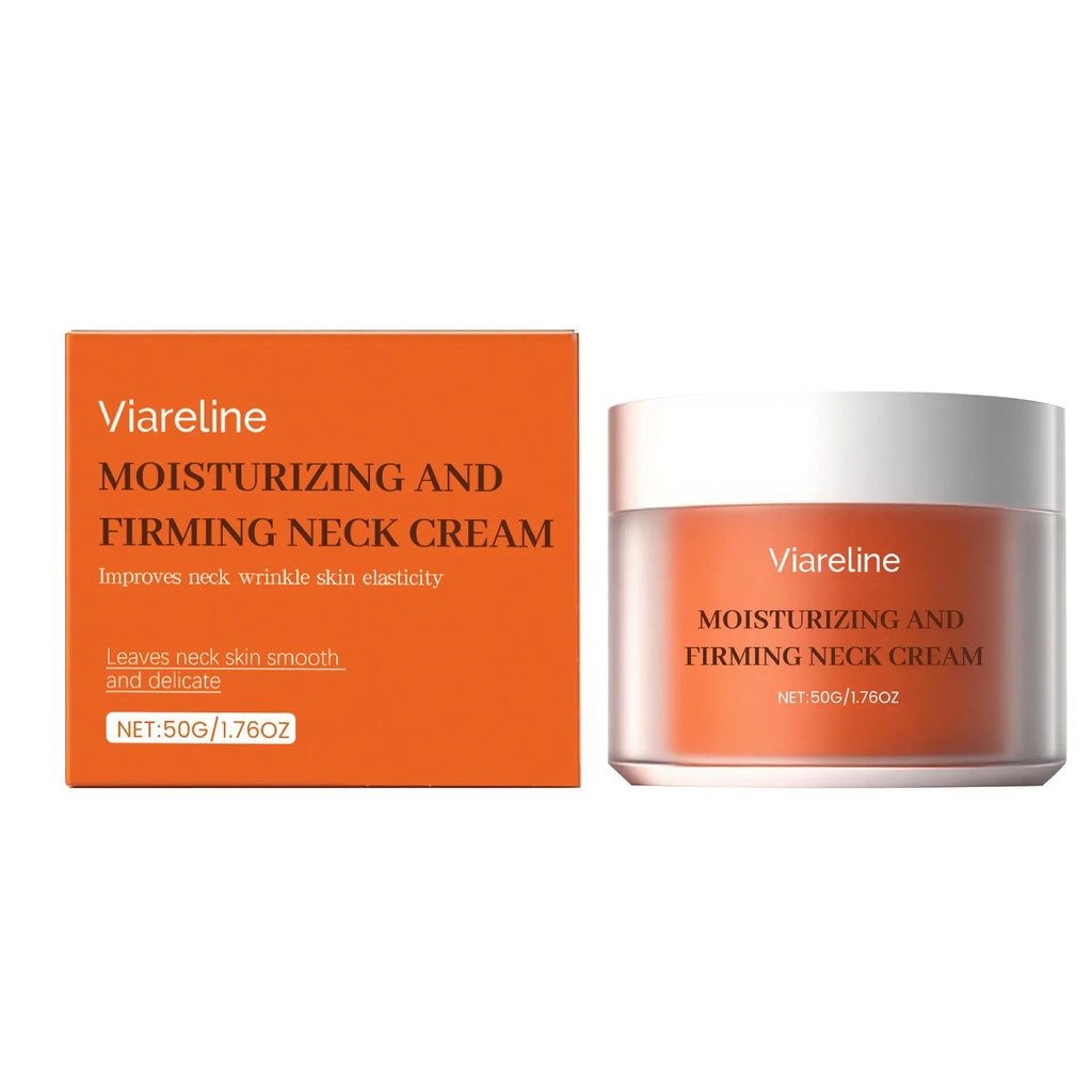 Moisturising neck cream in compact 6.3x6.3x4.5cm packaging for daily contour care