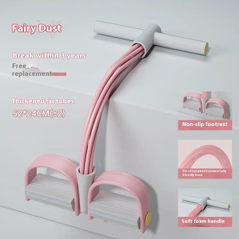 Purple TPR waist slimming exercise device with adjustable pedal puller rope for home workouts