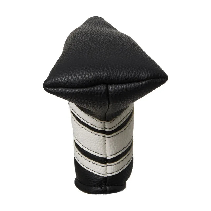 Black PU leather golf putter head cover sleeve for club protection