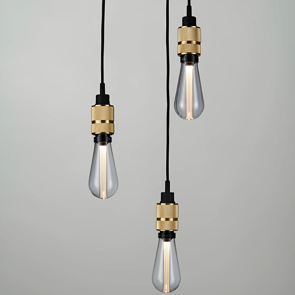 DIY retro chandelier assembly kit with electropated aluminium lamp holder in chrome, gold, rose gold, and shiny black finishes
