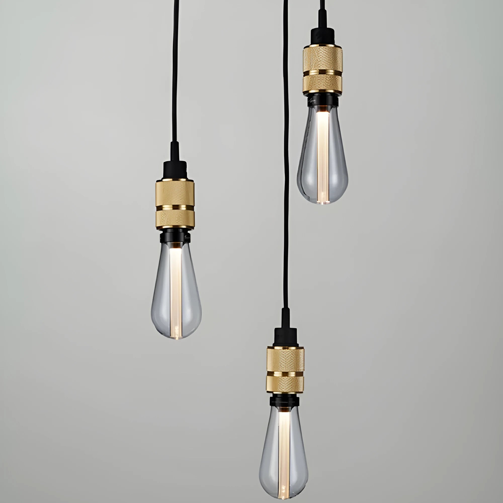 DIY retro chandelier assembly kit with electropated aluminium lamp holder in chrome, gold, rose gold, and shiny black finishes