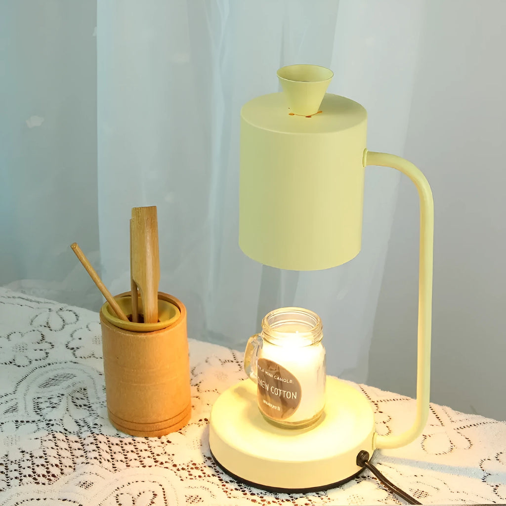 European style aromatherapy wax lamp with dimmer switch in white or yellow colour