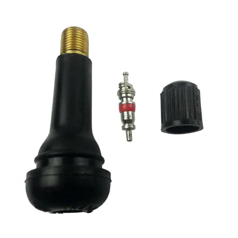 Black copper car tyre valve nozzle showing TR412, TR413, and TR414 valve formats.