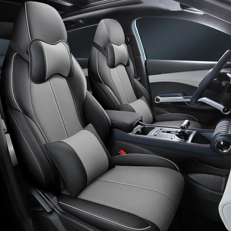 BYD Yuan PLUS car seat cushion cover in adventure green colour, showing back full pack configuration