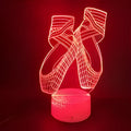 Ballet dancing shoes 3D LED night light with colour-changing display and remote control
