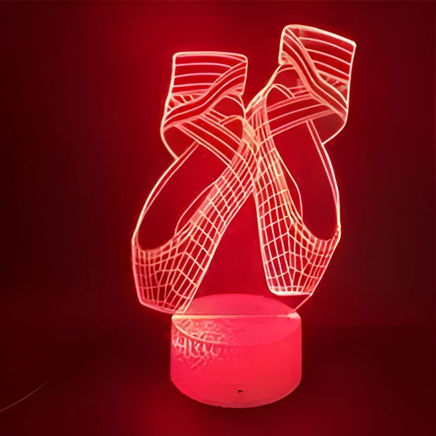 Ballet dancing shoes 3D LED night light with colour-changing display and remote control