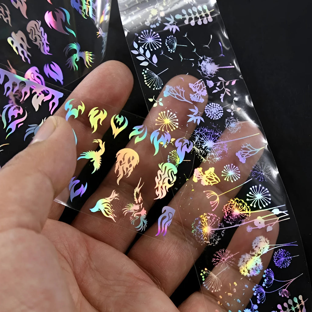 1 metre x 4 cm starry sky nail sticker roll with printed stars in plastic bottle outer box