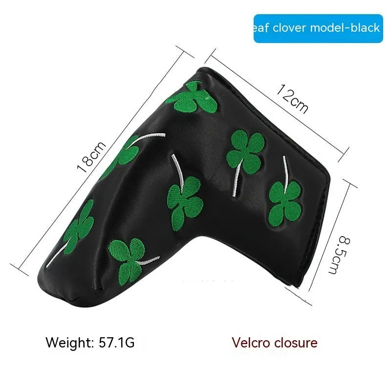Colourful golf putter sleeve for straight bars with novelty designs and waterproof PU construction