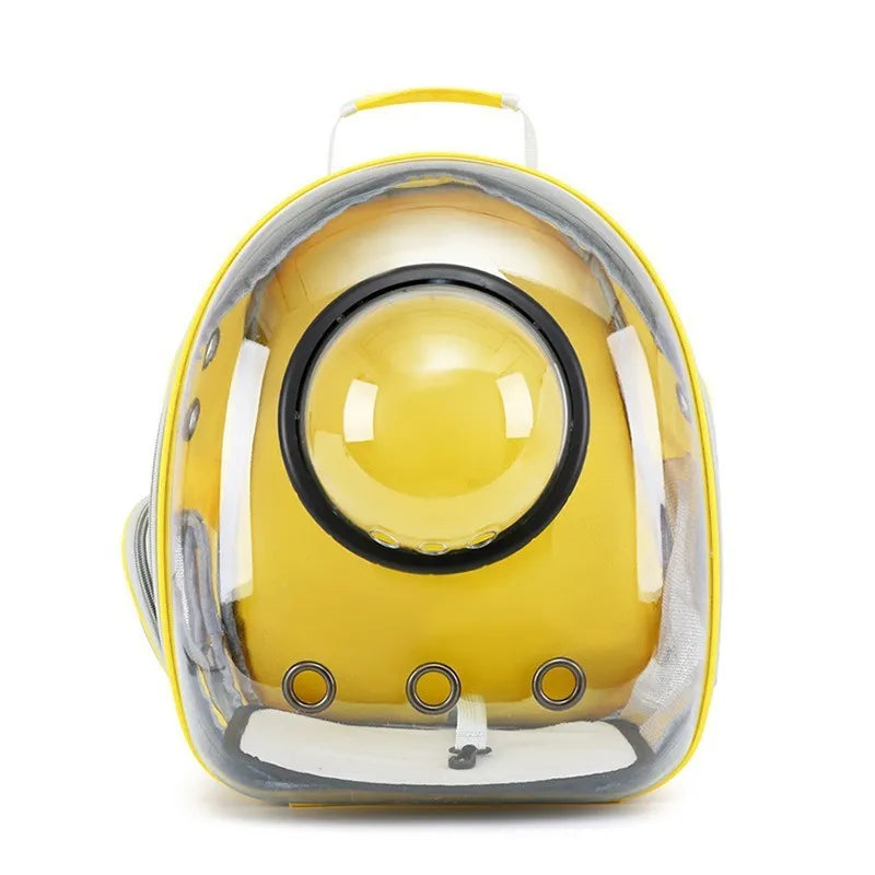 Polycarbonate pet carrier bag with side opening panel in medium capacity for cat transportation