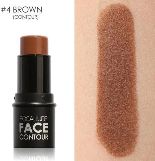 Face contour highlighter cosmetic product in four colour options A, B, C, D for cheekbone definition
