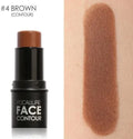 Face contour highlighter cosmetic product in four colour options A, B, C, D for cheekbone definition