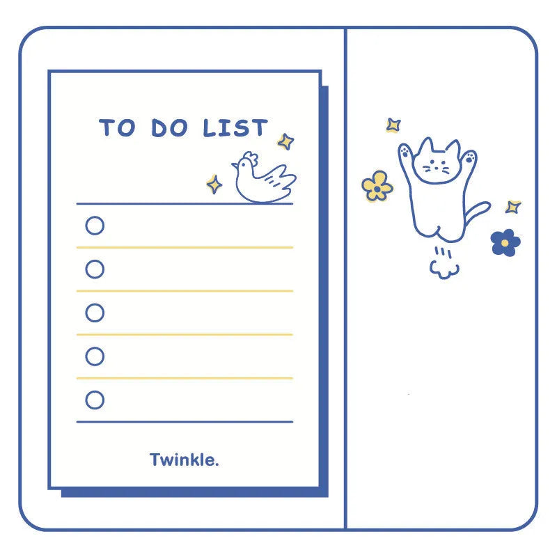 Daily series countdown notes paper planner showing eight design options at 65x100mm size