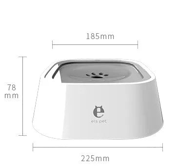 Pet drinker dog cat feeding bowl in ABS and PP, available in blue, grey, pink, and white