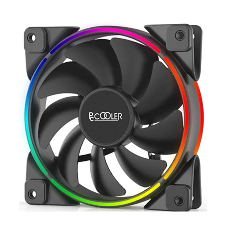 Three black 12 cm FRGB PC cooling fans with hydraulic bearings