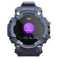Waterproof outdoor smart watch with step counter and 1.3-inch glass screen in black