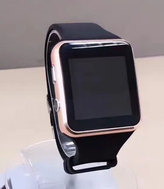 Black smart watch with 1.54-inch touch screen and silicone strap on a wrist