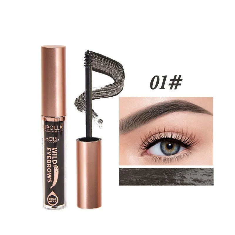 Four colors eyebrow cream long lasting waterproof in pots with colour swatches