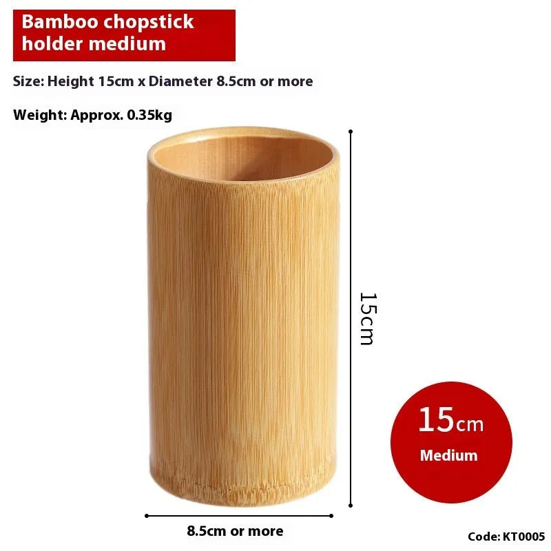 Bamboo chopsticks holder tube in creative style for utensil storage