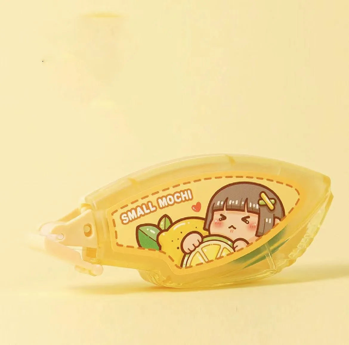 Dotting glue adhesive in plastic container with nozzle, available in peach, lemon, blueberry, butter and grape colours