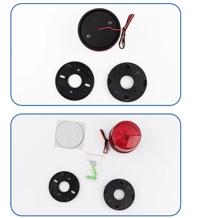24v warning alarm light with strobe and siren in red yellow blue green colour options