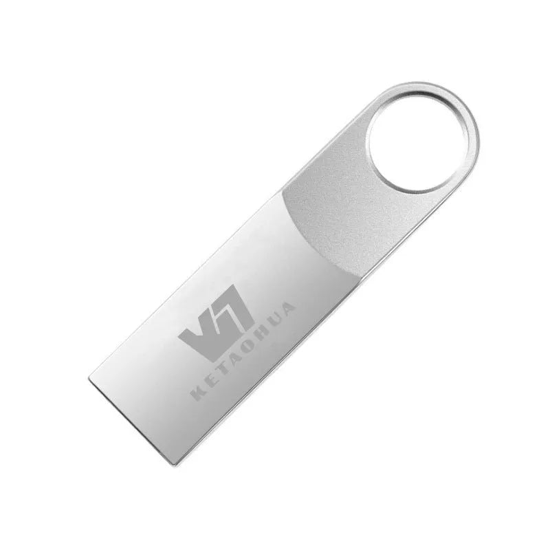 Car-shaped metal USB flash drive in silver colour showing compact design and USB connector