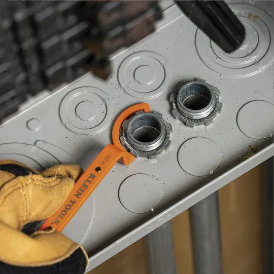 Crescent magnetic suction wrench set with orange, grey, and black adjustable spanners